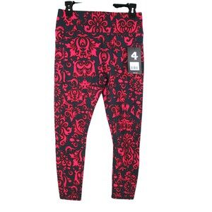 FOURLAPS Plyo Legging M Velvet Wallpaper (Dark Teal/Hot Pink) Nylon Lycra 8-460